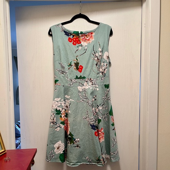 Dresses & Skirts - 🎉 HP👗 Mint Floral Vintage Inspired Circle Dress